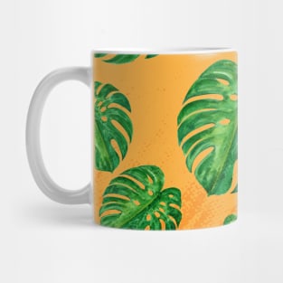 Mustard Tropical Monstera Mug